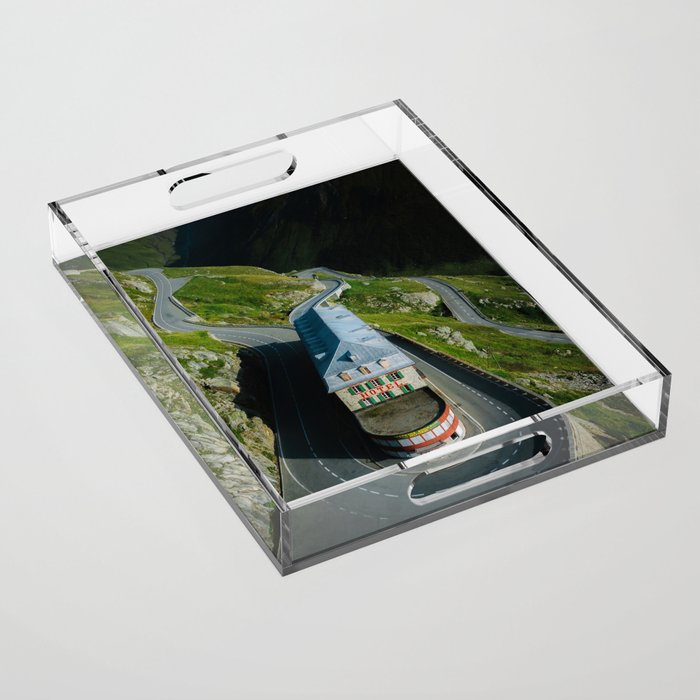 Belvedere Switzerland Mountain Pass Road – Outdoor Photography Acrylic Tray
