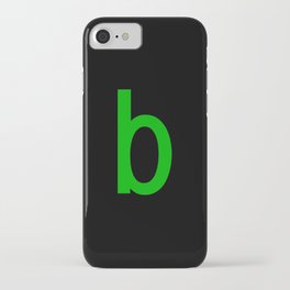 LETTER b (GREEN-BLACK) iPhone Case