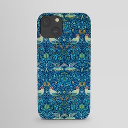 Vintage William Morris Birds Blue Floral iPhone Case