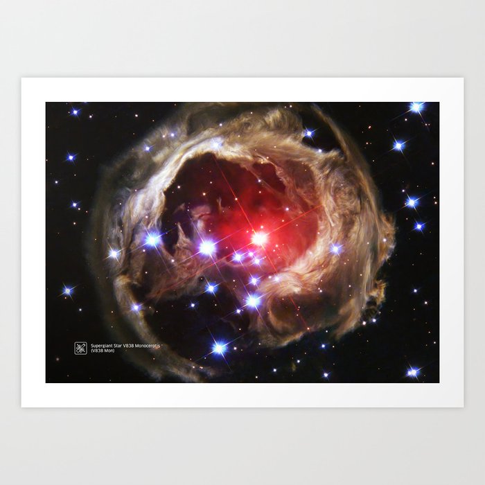 Supergiant Star V838 Monocerotis / (V838 Mon) — NASA Hubble Space Telescope — space poster Art Print