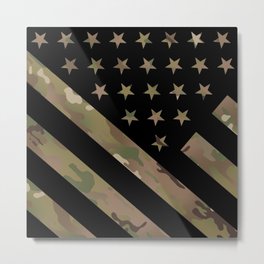 U.S. Flag: Military Camouflage Metal Print