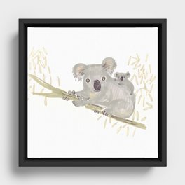 Koala & baby Framed Canvas