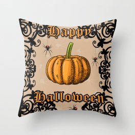 Vintage Halloween Throw Pillow