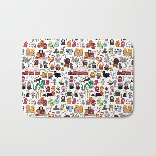 Kawaii Harry Potter Doodle Bath Mat