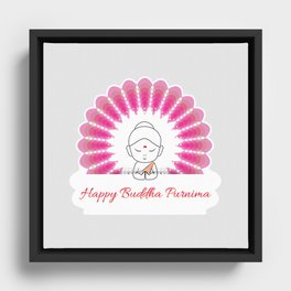 Happy Buddha Purnima Framed Canvas