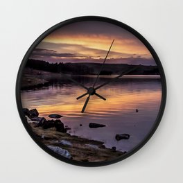 The Derwent Reservoir at sunset Wall Clock