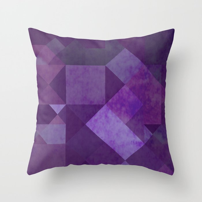 Purple Squares Throw Pillow