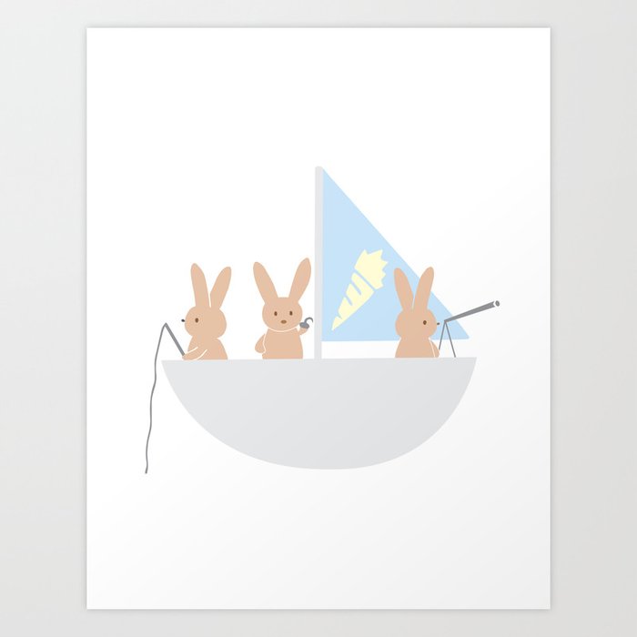 Bunnies off to an Adventure on the Seas Art Print