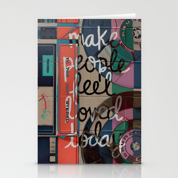 Make People Feel Loved Today: digital retro inspired piece by Alyssa Hamilton Art Stationery Cards