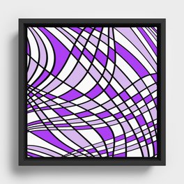 Abstract pattern - purple and white. Framed Canvas