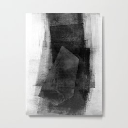 Dark Grey Geometric Shape - Black and White Abstract Metal Print | Contemporary, Industrial, Minimalist, Expressionism, Monochrome, Urban, Dramatic, Texture, Modern, Abstract 