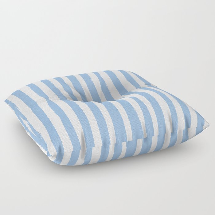 Grunge blue stripes Floor Pillow