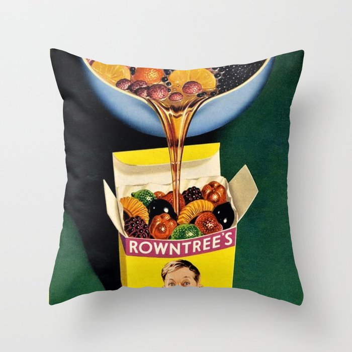 Vintage 1952 Rowntrees Fruit Gums Candy Wall Art Advertising Throw