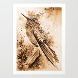 Sepia Little Bird Art Print