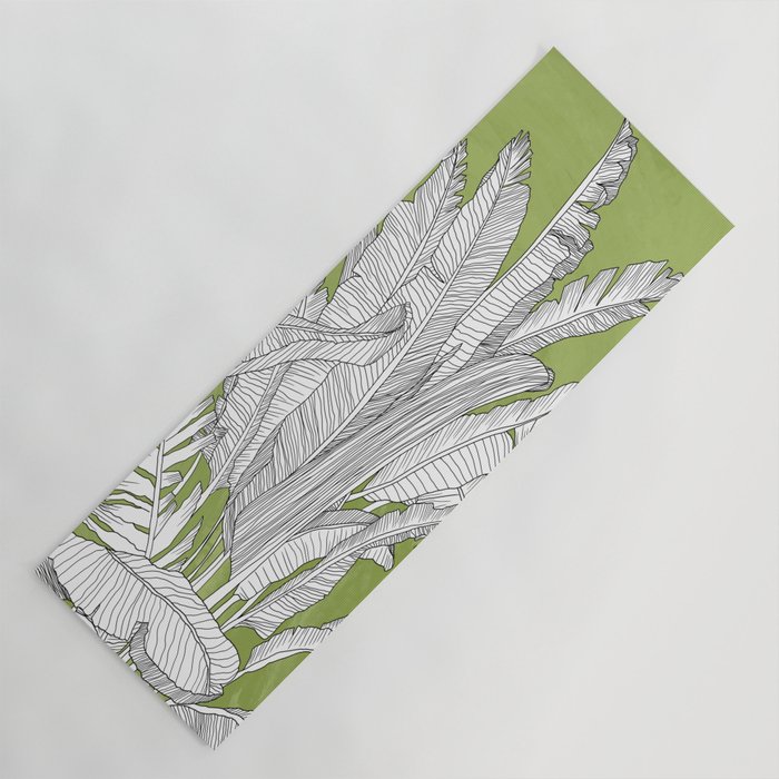 Banana Leaves Illustration - Green Yoga Mat