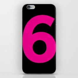 Number 6 (Magenta & Black) iPhone Skin