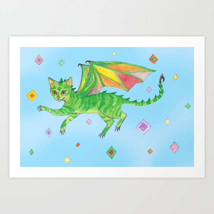 Dragoncat Art Print