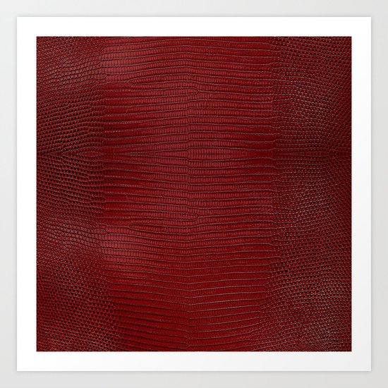 Red Lizard Leather Print Art Print
