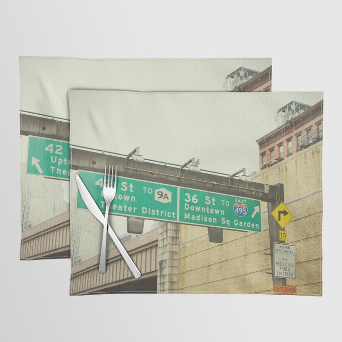 Arriving in New York | Highway signs Placemat