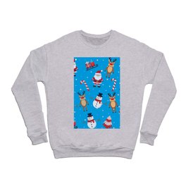 Christmas Seamless Pattern with Snowman, Reindeer and Santa Claus 01 Crewneck Sweatshirt