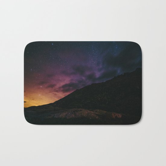 Night sky #stars #mountains Bath Mat