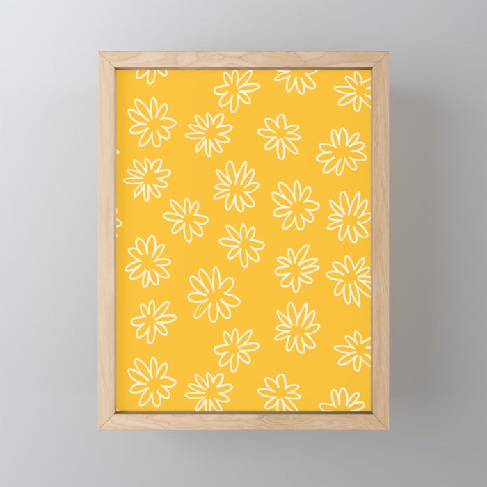 Sunshine Yellow Daisies Framed Mini Art Print