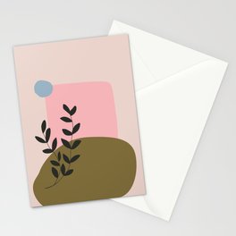 Pastel Leaf Stationery Card