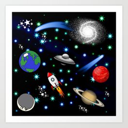 Rocketship Art Prints Society6