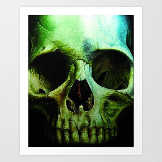 green skull Art Print