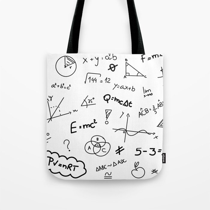 Mathematics nerdy in white Tote Bag