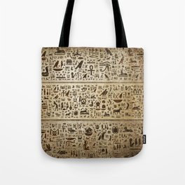 Ancient Egyptian hieroglyphs - Vintage and gold Tote Bag