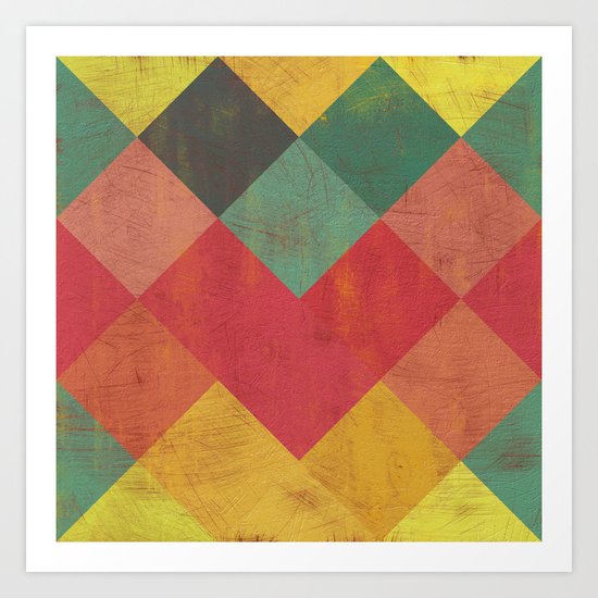 Aztec Vintage Pattern 11 Art Print