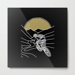 Mountain Biker Metal Print | Art, Biking, Artistic, Digital, Mountain, Cycler, Arts, Biker, Cool, Cycling 