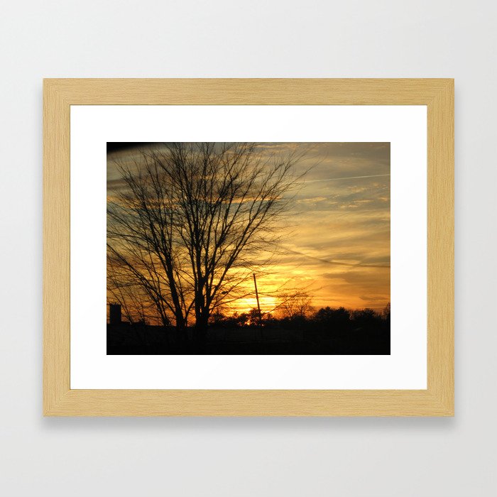 Winter Sunset Framed Art Print