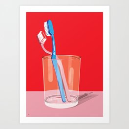 Toothbrush Tango Art Print