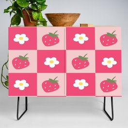 Strawberry and floral pattern Credenza