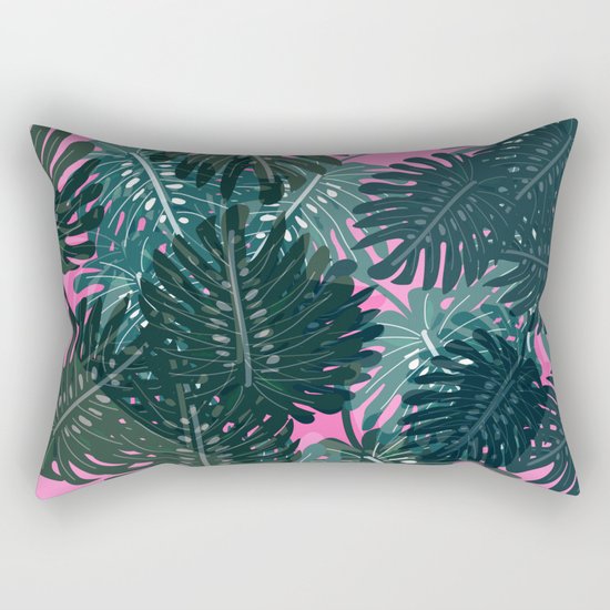 Palm Leaves Pattern Rectangular Pillow
