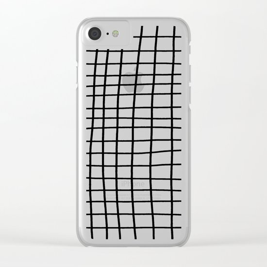 Handdrawn Grid Clear iPhone Case