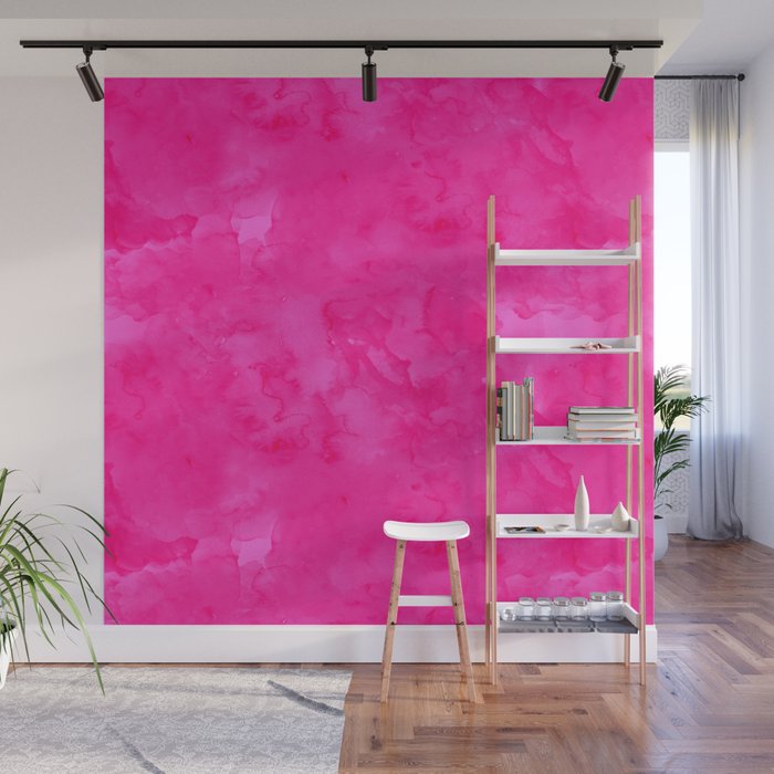 Neon pink watercolor modern bright background Wall Mural