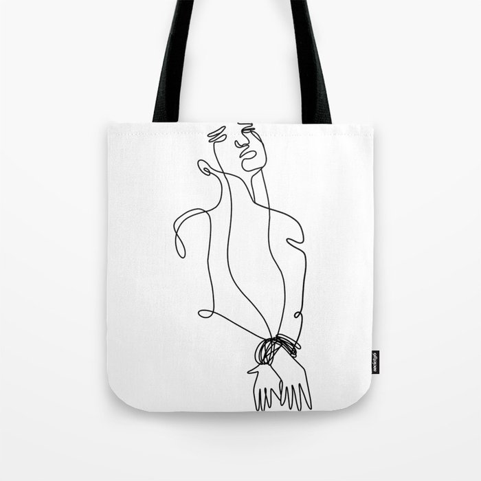 Line art about depression and burnout Tote Bag