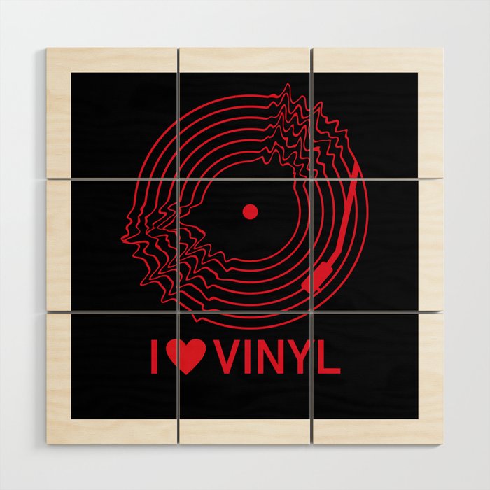 I Love Vinyl Wood Wall Art