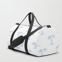 Pale Blue Palm Trees Pattern Duffle Bag