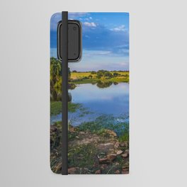 South Africa Photography - A Pond Surrounded By Yellow Fields Android Wallet Case