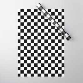 Black Checkerboard Pattern Wrapping Paper