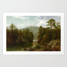 A View On Lake George 1876 By David Johnson | Reproduction | Romanticism Landscape Painter Art Print