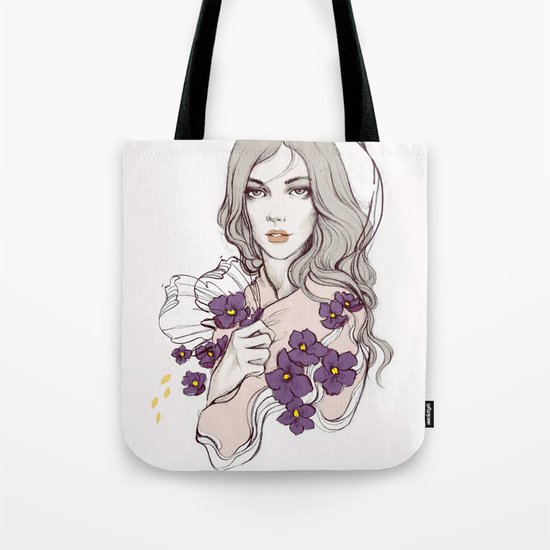 Birth Flower II - Violet Tote Bag