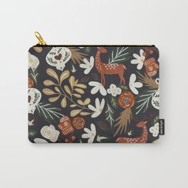 Christmas holiday night III Carry-All Pouch | Pattern, Horns, Curated, Floral, Dreams, Christmas, Dark, Red, Leaves, Holiday 
