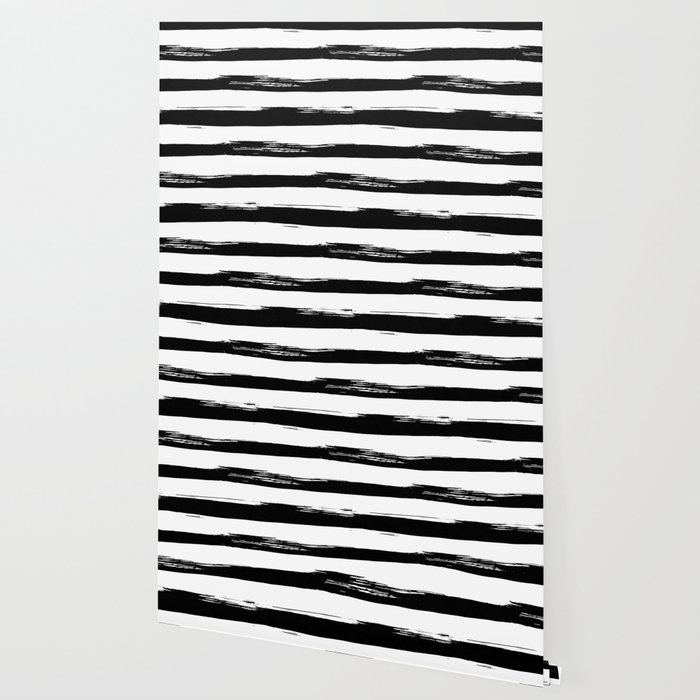 Stylish Black And White Stripes Wallpaper By Followmeinstead Society6