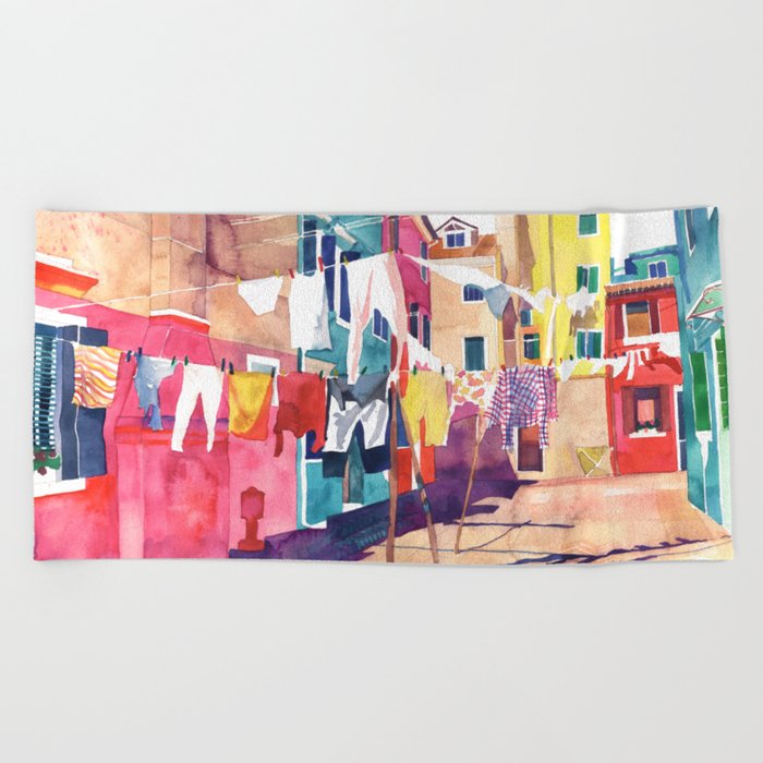 Laundry In Venice Beach Towel By Takmaj Society6