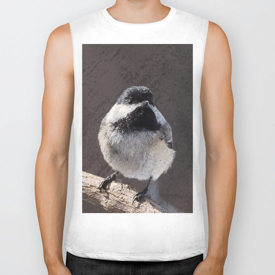 Chickadee with Texture Biker Tank